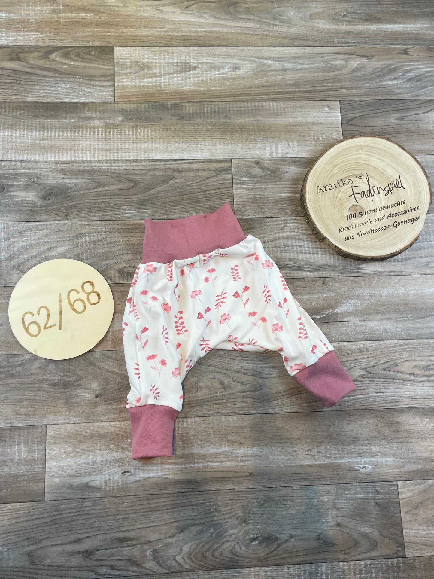 Jersey Hosen Altrosa Blumen