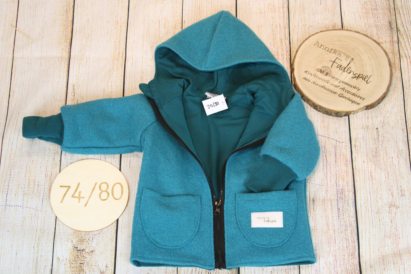 Wollwalkjacke Aqua Uni