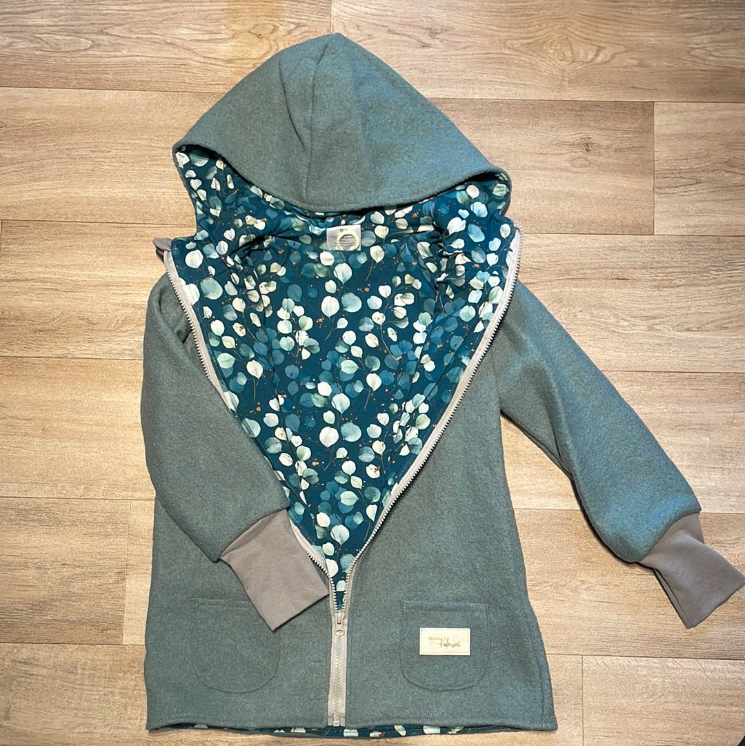 Wollwalkjacke Mint mit Eukalyptus Petrol